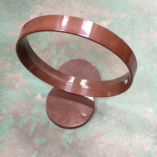 Period Brown Round Danish Freestanding Mirror