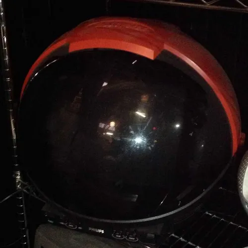 1970s 1980s red and black Phillips Discoverer space helmet television