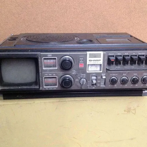 1970s 1980s Sharp Radio Cassette TV unit