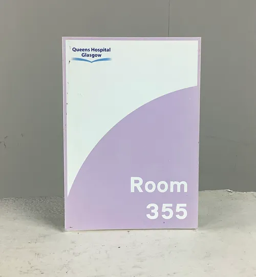 Queens Hospital Glasgow Room 355 Room Sign