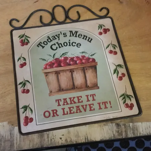 “Today’s Menu Choice” sign