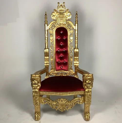 Large Red and Gold Throne Chair