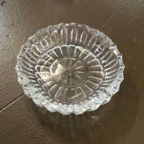 Round Cut Glass Ashtray