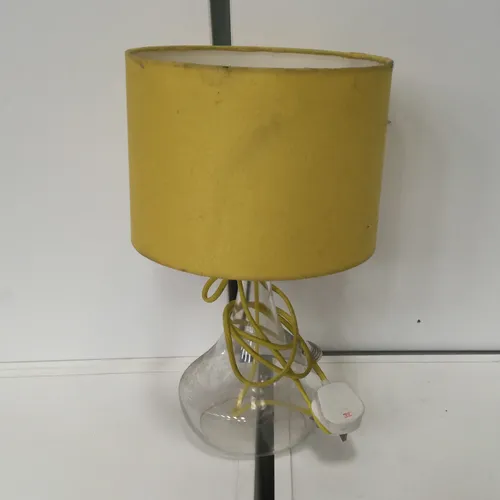 Clear Glass Lamp with Yellow Cable