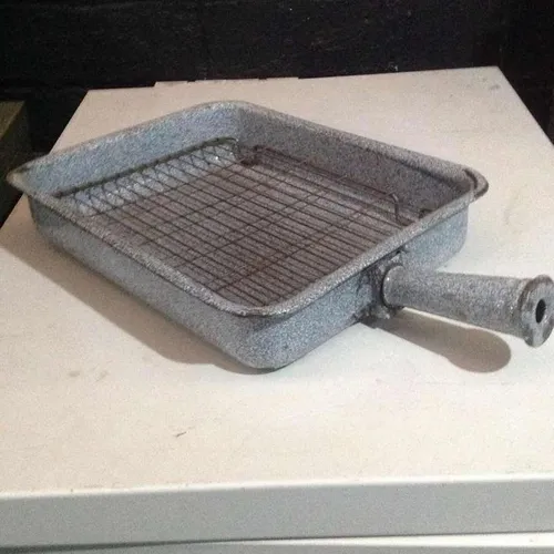 Grill Pan Metal Blue / White Speckled Period