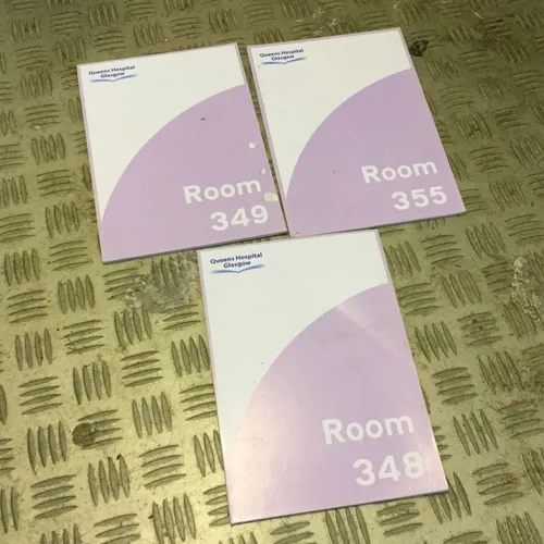 Purple & White Room Number Hospital Sign