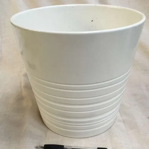 Plain white plant pot