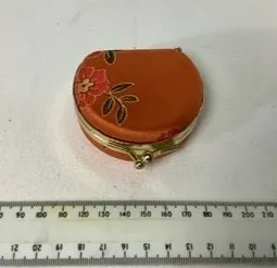 Small orange floral coin purse