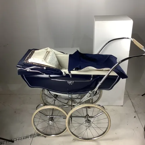 Blue Navy and Sliver Period Pram