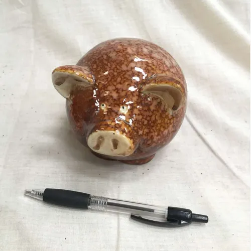 Brown Ceramic Pig