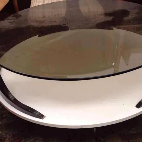 1960s circular glass coffee table