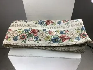 Grey Cream and Colorful  Floral Curtain