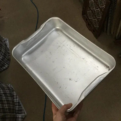 Deep metal baking tray