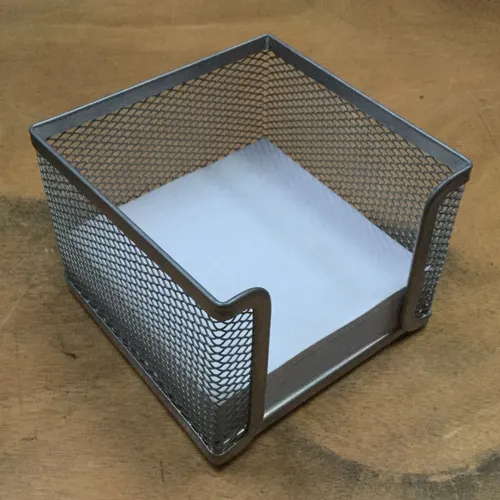Silver or Black wire mesh notepaper holder and paper