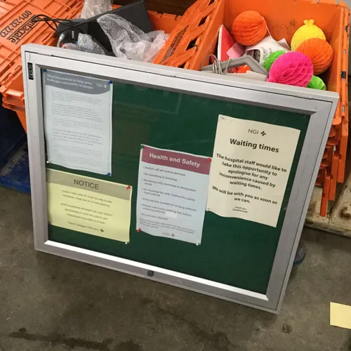 Nobo Silver Frame Display Case Cabinet Noticeboard 84cm x 69cm