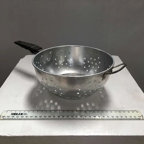 Period Aluminium with Black Handle Colander