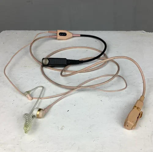 Peach Pink and Black Clip in Ear Phone / Piece Set