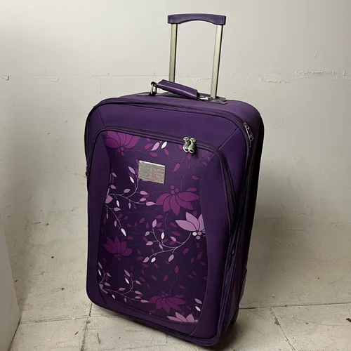 Purple Floral Suitcase