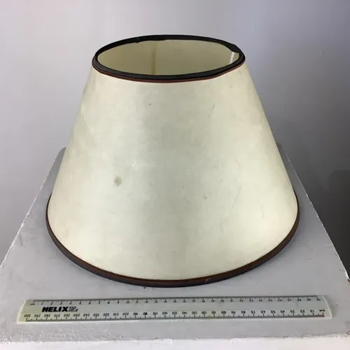 Cream Cone Lampshade with Brown Piping