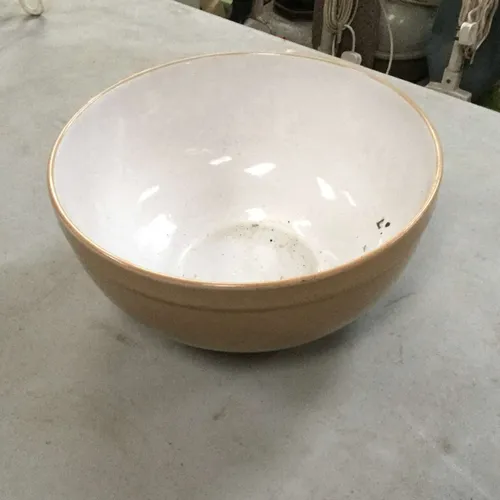 Brown ceramic mixing bowl