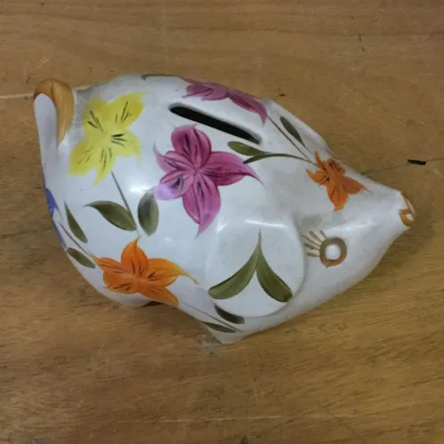 Floral piggy bank