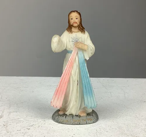 White Pink and Blue Jesus Figurine (missing hand)