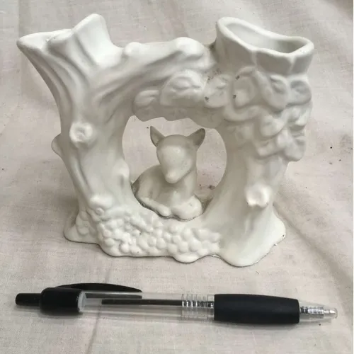 White porcelain deer ornament 