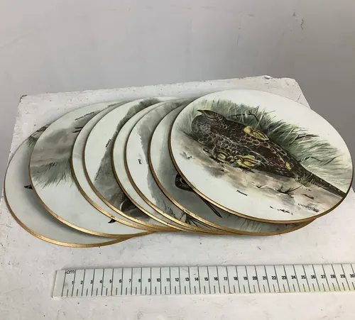 Bird Coasters with Gold Rim