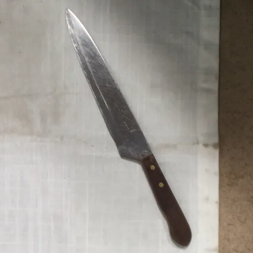 Large knife with wooden handle 