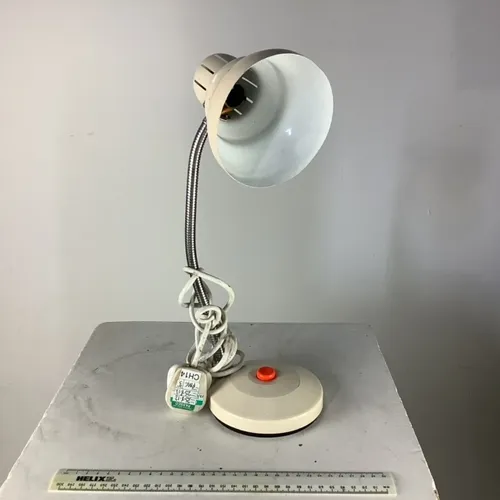 Cream and silver Anglepoise Lamp with Orange Button