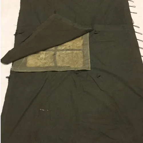 Green Canvas Tarpaulin Tent Piece with Window and Window Flap