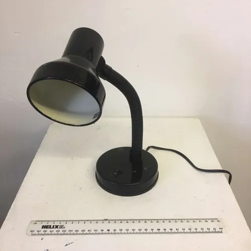 Black metal and plastic anglepoise desk lamp 