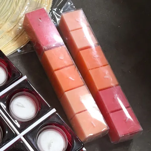 Quantity of Orange Red Block Candles