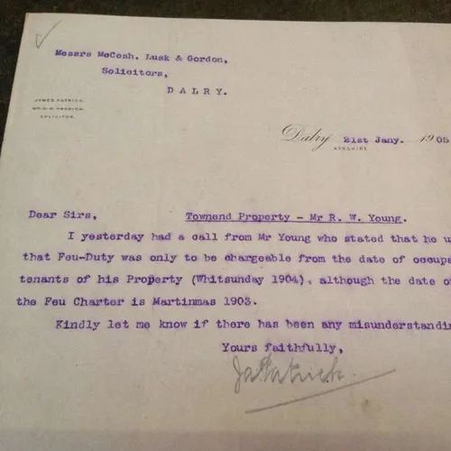 typed letter correspondence paperwork 1905