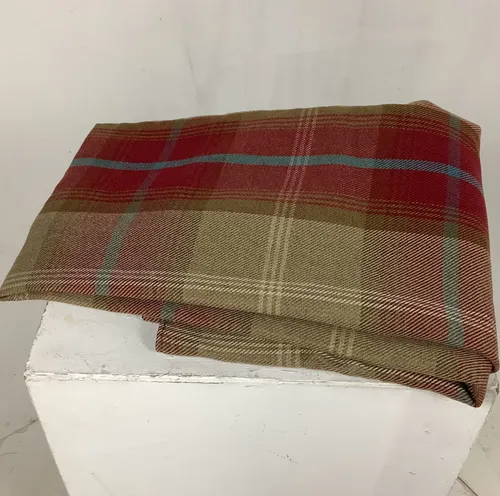 Pair of Cream Red and Blue Tartan Curtains (2 Pairs Available)