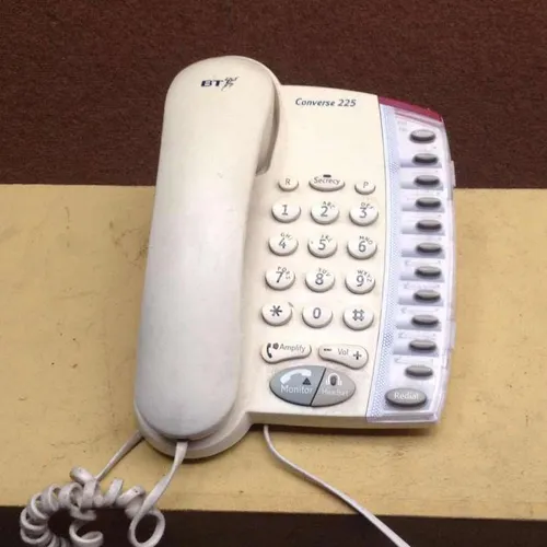 BT Converse 225 white corded push button telephone