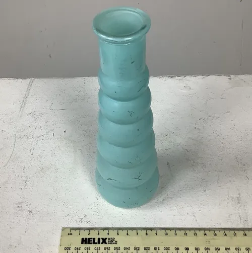 Blue Glass Tiered  Bubble Vase