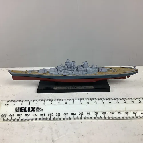 USS Missouri Model Boat with Plaque
