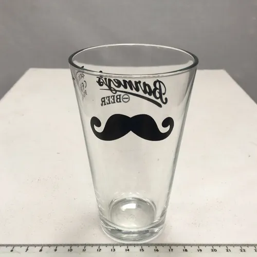Mustache souvenir beer glass  Barneys