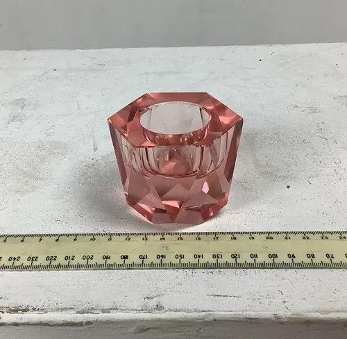 Pink Glass Paperweight / Tea Light Holder