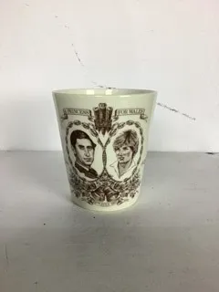 Ceramic Brown and Cream Charles and Dianna  Cup