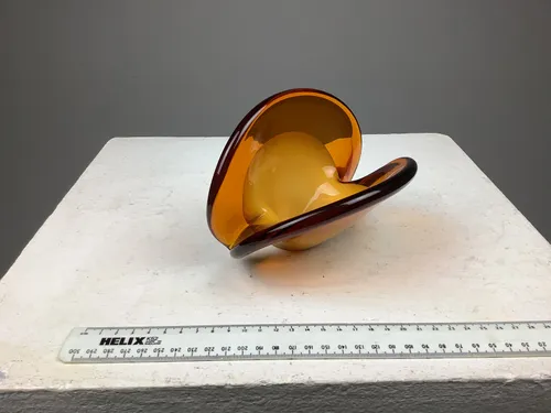 Orange Glass Shell Shaped Ornament 