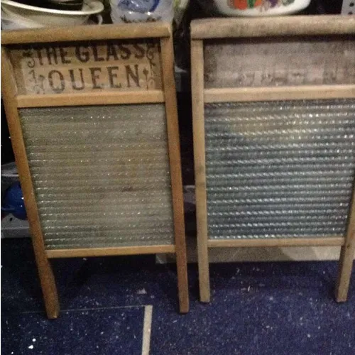 Period wood and glass washboard
