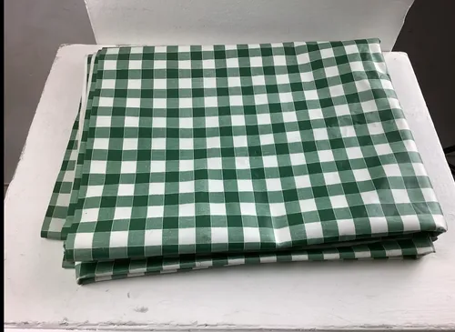 Green gingham fabric 