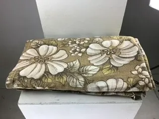 Brown and Cream Floral Curtain
