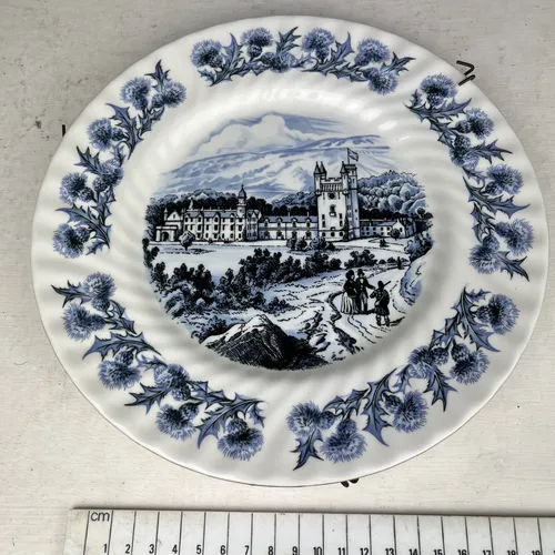 Blue and White Balmoral Castle Decorative Plate
