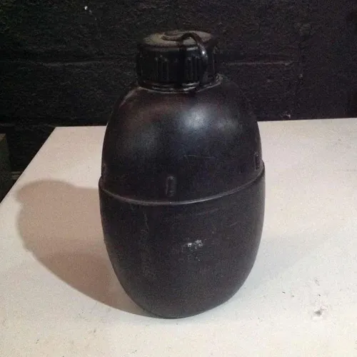 Black Plastic Water Military / Camping Water Bottle