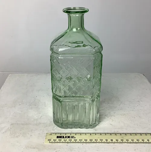 Clear Cut Glass Bottle