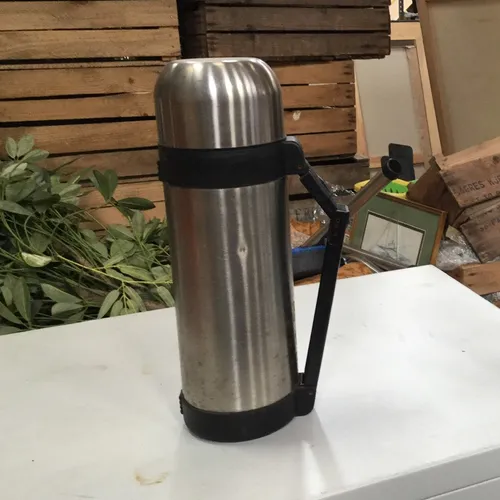 Silver and Black Flask Thermos