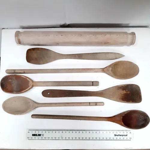 Assortment of wooden kitchen utensils